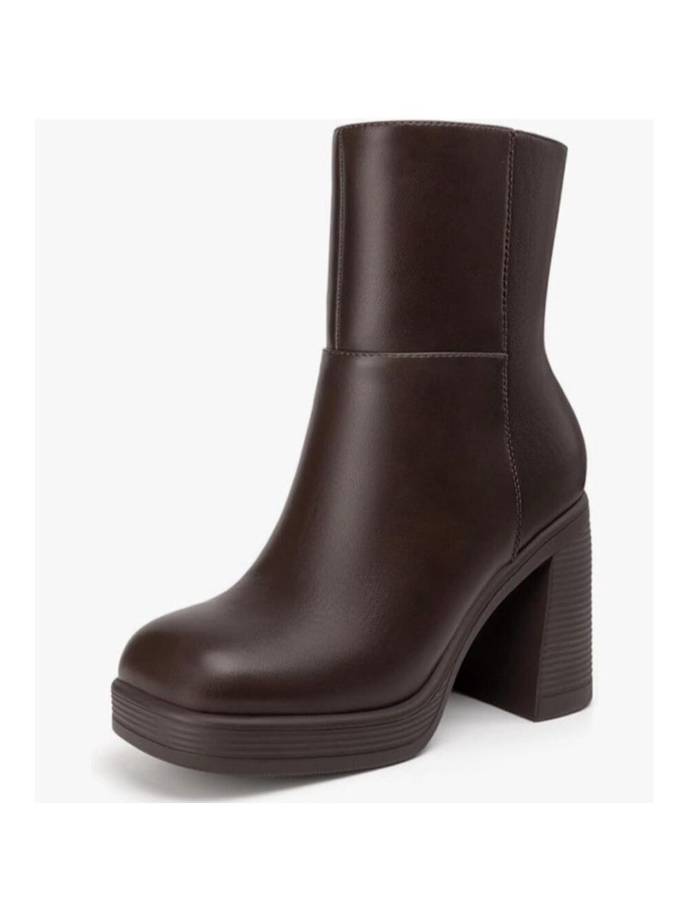 Athlefit size 7 Platform Ankle Boots High Chunky Block Heel Square Toe Boots